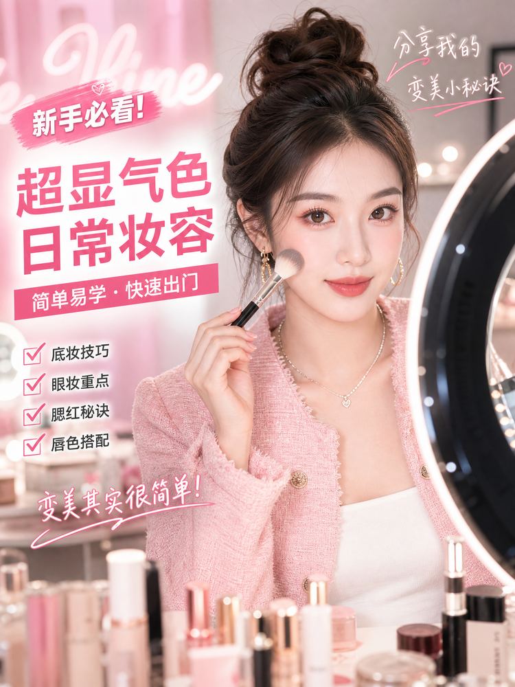 海角社区美妆视频教程-超显气色日常妆容